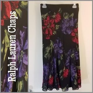 Ralph Lauren Chaps Vibrant Floral Skirt Sz XL